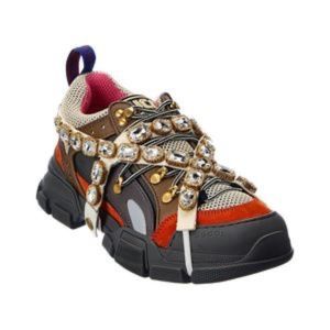 Gucci Flashtrek Leather & Mesh Sneaker, Grey